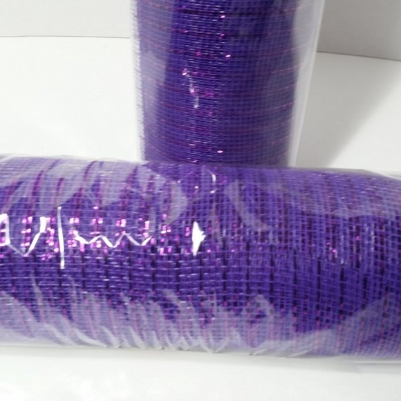 Purple Deco Mesh 21" Wreaths Crafts 2 Rolls - Picture 3 of 6